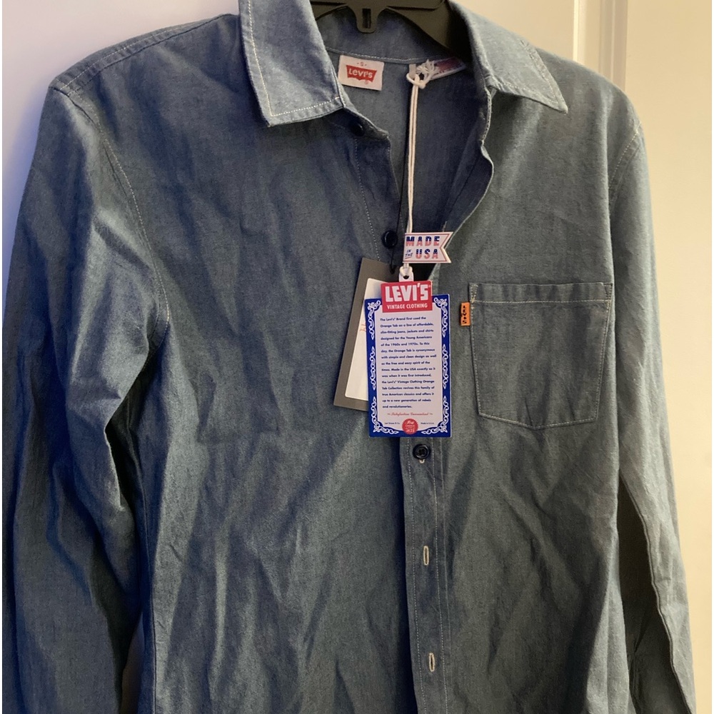 Levi's orange tab Blue Long Sleeve Button Down Shirt
